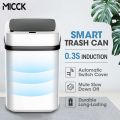 MICCK Automatic Sensor Trash Can For Kitchen Smart Home Rechargeable Food Waste Dustbin Square Bathroom House Cleaning Bucket.