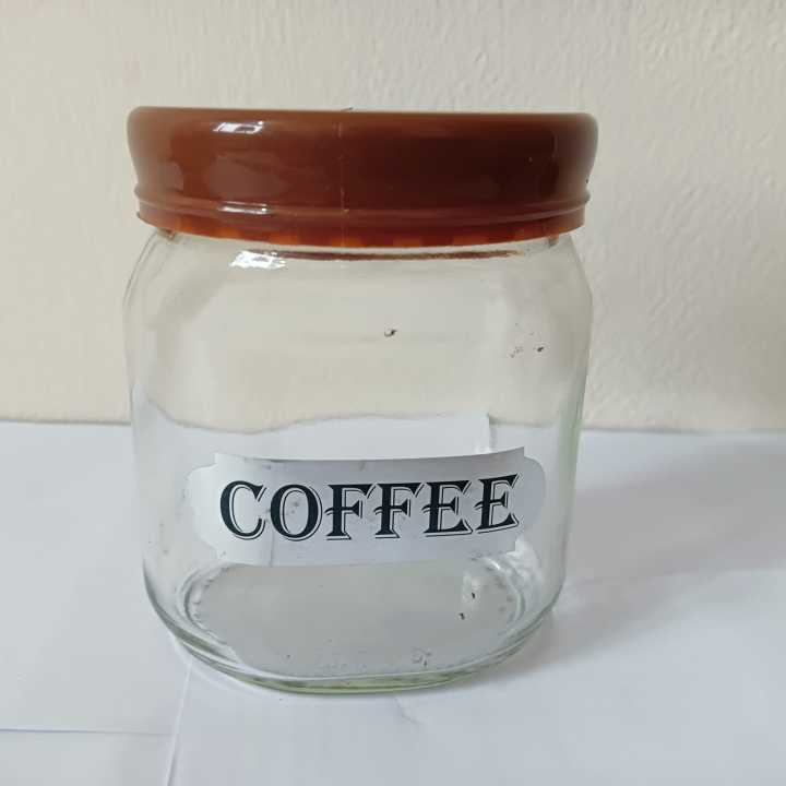 Tea+Coffee+Sugar glass jar