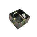 One Gang Steel Junction Box For Electrical Wiring Square Edge Yellow Metal Wall Mount Switch Back 1 Part 1Gang. 