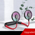 New Hanging Neck Fan, Outdoor Wearable Lazy Sports Fan USB Charging Portable Double Head Fan.