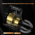 KZ Castor IEM in Ear Earphones Dual-Dynamic Driver Tuning Noise Isolating HiFi Wired Headphones With 2Pin Detachable Cable.