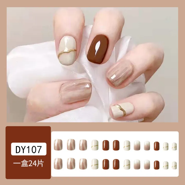 New%20Freh%20Wear%20Nail%20hort%20Fake%20Nail%20Nude%20Color%20Blooming%20Nail%20Tip%20Gentle%20Nail%20ticker%20Nail%20-%20Image%202