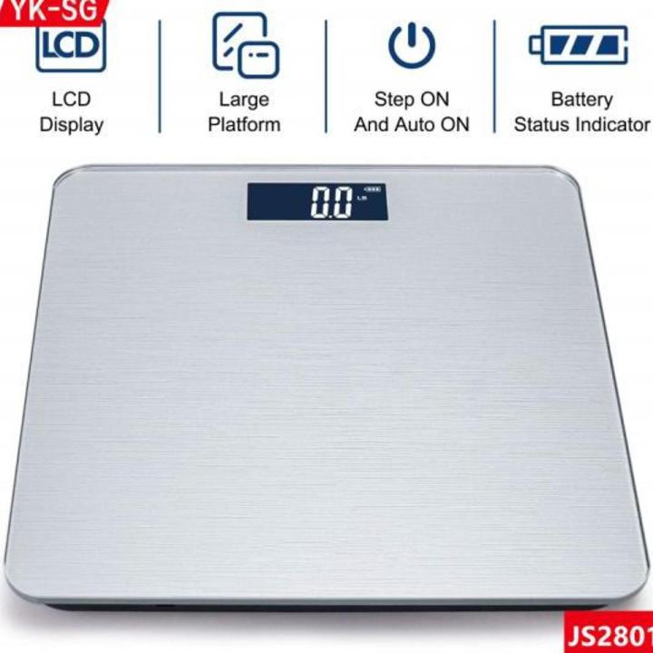 BRAVO Stainless Steel Digital Body Weight Bathroom Scale Step-On Technology Large Blue LCD Backlight Display, 400 Pounds , Grey, 12x12 Inch (Pack of 1)
