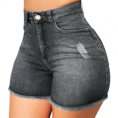 Hot！2022 New Summer Women Shorts High Waist Ripped Hole