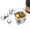 6Pcs Stainless Steel Ice-Cubes Set Reusable Chilling Stones Wine Cooling Chilling Rock Bar Tool for Whiskey Wine. 