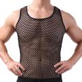 2022Men Vest Undershirt Gay Clothing Mesh Shirt See Through Sheer Sleeveless Men's Tank Top Transparent Shirt incerun майка. 