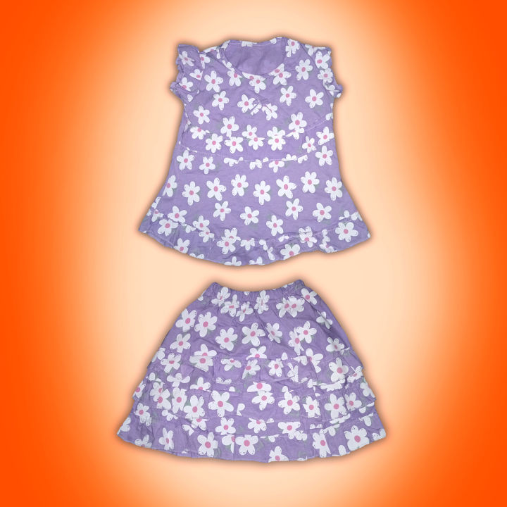 Girls Skirt Top Set for 1-3 Years Old Kid