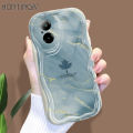 Hontinga for Realme C67 Back Cover Maple Leaf Marble Cream Texture Phone Case Wavy Edge Soft Silicone Cover.
