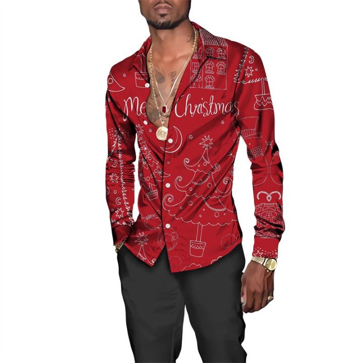 Christmas%20Theme%203D%20Printed%20Men's%20Button%20Shirts%20Fashion%20Long%20Sleeve%20Blouse%20Holiday%20Party%20Tops%20New%20Year%20Couple%20Streetwear%20Clothing%20-%20Image%204