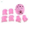 2 Set 3-5 years old Kid Child Roller Skating Bicycle Helmet Knee Wrist Guard Elbow Pad pink + purple.