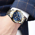 FNGEEN 4006 High Quality Luxury Men's Quartz Watch Luminous Calendar Stainless Steel Strap Wristwatch For Men.
