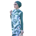 Muslim Swimwears Women Printed Stretch Full Cover Hijab Long Sleeves Sport swimming Togs 3pcs Lslamic Burkinis Wear Bathing Suit. 