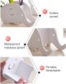 Elephant Wood Pencil Pen Holder Phone Stand Office Desk Bracket Storage Rack Stationery Organizer (White) - Pencil Bag. 