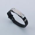 Yiwu small commodities street stall hand jewelry PVC stainless steel boys' bracelet trend hip-hop titanium steel couple bracelet.