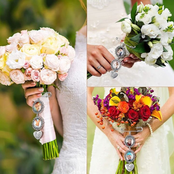 Wedding%20Boutonniere%20Bouquet%20Photo%20Memorial%20Charm%20Pin%20Round%20Mother%20of%20The%20Bride%20Gift%20for%20Groom%20Bride%20with%20Heart%20Pendant%20-%20Image%208