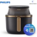 Philips Airfryer NA342 Rapid-Air Plus Technology 3000 Series 7.2L, Cooking Window, 16-in-1 Air-fryer, Fat Removal, Easy to Clean, Black Body/Copper Handle. 