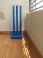 Heavy Plastic Cricket Stumps 1 Set 3 Pcs Stump 2 pcs bells With 1 pcs Stump stand blue colour set. 
