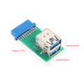 HXSJ Dual USB 3.0 Type-A Female to Motherboard Adapter Card 20Pin/19Pin Header.