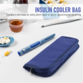 Portable Insulin Cooler Bag Diabetic Insulin Travel Case Cooler Pill Box Aluminum Foil Ice Bag (Navy Blue).