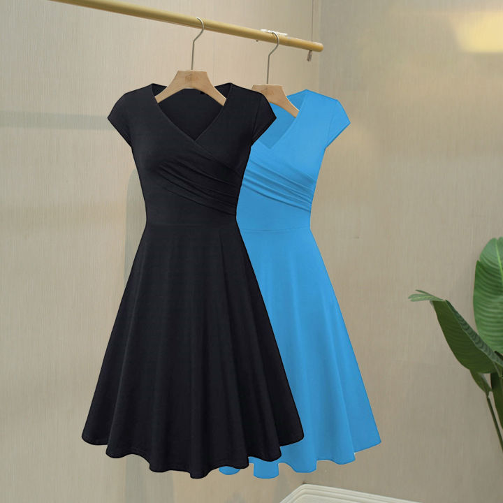 Casual%20Dress%20Pure%20Colors%20Pleated%20Large%20Hemline%20A-Line%20Swing%20Dress%20-%20Image%207