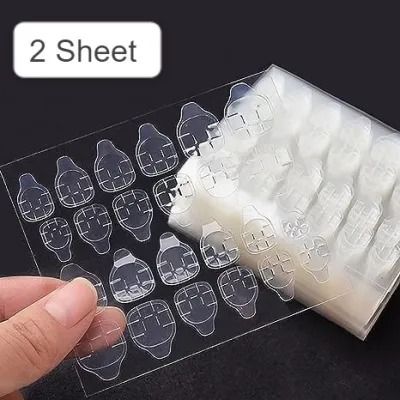 48 pcs Nail Glue Stickers 2 Sheets Nail Glue Sticker