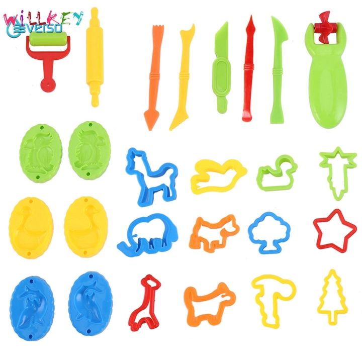 （New）Willkey 26Pc Dough Tool et Kit Clay Play Doh Mold Cutting Craft Kid Xma Gift