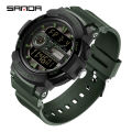Sanda Men's Watches Sports Military 50M Waterproof Digital Wristwatch for Male Clock Stopwatch Relogio Masculino 6082. 