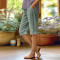 Women’s Relax Wear Capris Cotton Pants Drawstring Elastic Waist Pants Casual Cropped Trousers Daily Breeches Five Half Pants Pantalone.