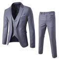 CHAMSGEND Groomsmen Male Three-piece Full Men's Suit Pant Sets Casual Wedding Party Nightclub Slim Fit Black Blazer For Men. 