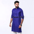 Stylish Semi Long Panjabi For Men ( Navy Blue) By Panjabi Corner - Panjabi - Panjabi For Men.