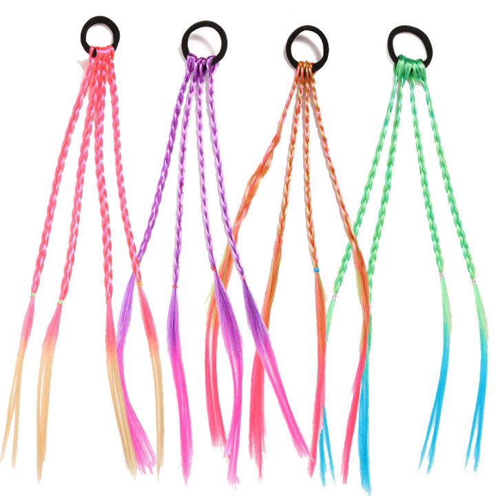 1/3/5Pcs%20Cute%20Children's%20Colorful%20Wig%20Hair%20Rope%20Princess%20Hair%20Band%20Ponytail%20Braid%20for%20Girls%20Gradient%20Color%20Fashion%20Accessory%20-%20Image%207