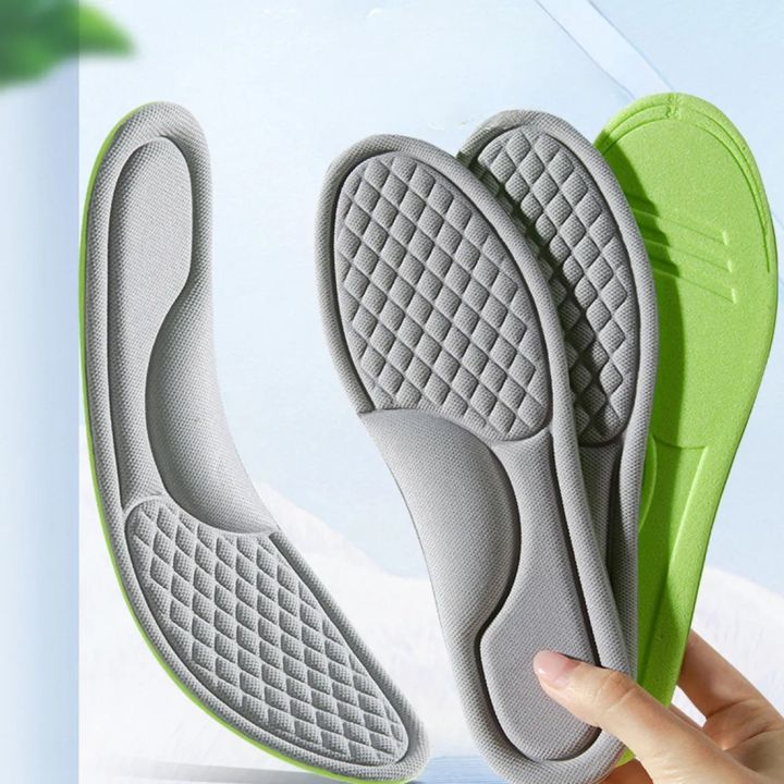 Sports Shock Absorption Insole Gray Pu Memory Foam Breathable Arch ...