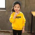 Children's Clothing Girls' Sweater Thin Loose Western Style Top Toddler Children Teens2022New Children's Hooded Jacket Spring and Autumn. 