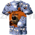 Cute Cartoon Grizzy and The Lemmings T-shirt Kids Summer Casual 3D Hop Men T Shirt Streetwear Oversized T Shirt. 