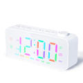 Alarm Clock Programmable RGB LED Compact Bedside Clock Modern Smart Digital Clock for Bedroom Accessory Wake Up Aid Home Décor Sleep Management Gift Idea. 