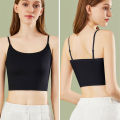 Beauty Back Sling Vest Women's One-Piece Bra with Chest Pad Ice Silk Inner Wear Summer Tube Top Underwear Outer Wear.