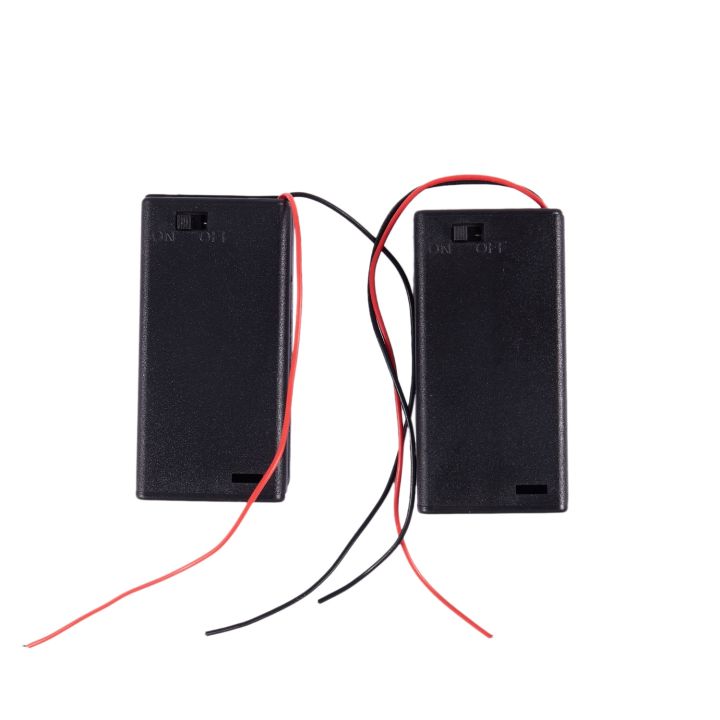 2 x AA 3V Battery Holder Case Box Slot Wired ON/OFF Switch w Cover