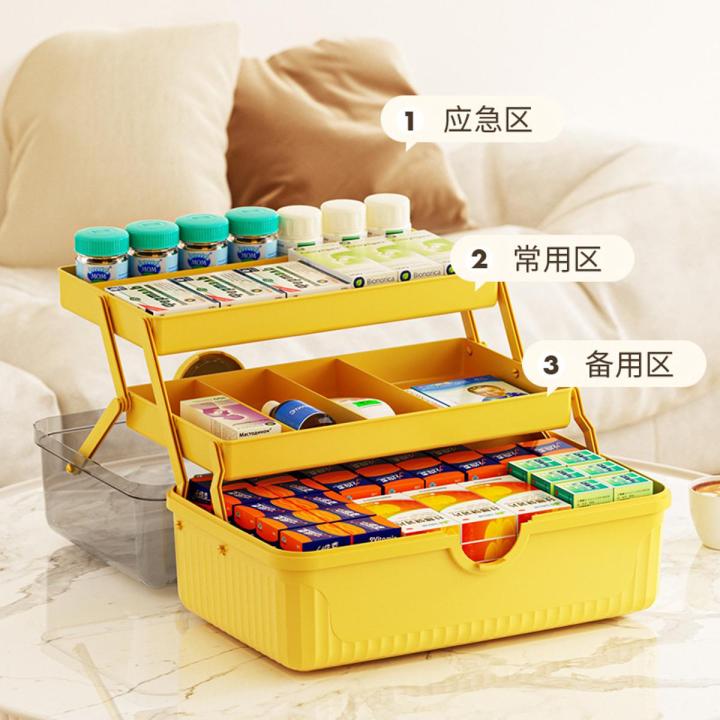 Household Medicine Box Family Pack Medicine Storage Box First-Aid Kit Medical Emergency Kit Medicine Box Medicine Layered Small Medicine Box