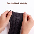 New Women Fashion Winter Fingerless Gloves Girl Warm Soft Wool Knitted Mittens Wrist Arm Hand Half Finger Elastic Short Gloves 1Pair.