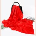 90*90cm Solid Color Satin Square Scarf Fashion Beach Women Head Wrap Spring Summer Shawl Ladies Foulard Bandanna Muffler Hijab. 