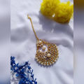 Golden Metal with White Pearl Tikli.