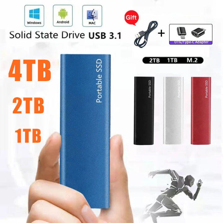 Portable Hard Drive 2TB 1TB High Speed Data Storage Device Hard Disks SSD Solid State Drive USB3.1/Type-C for Laptop/PC/Phone
