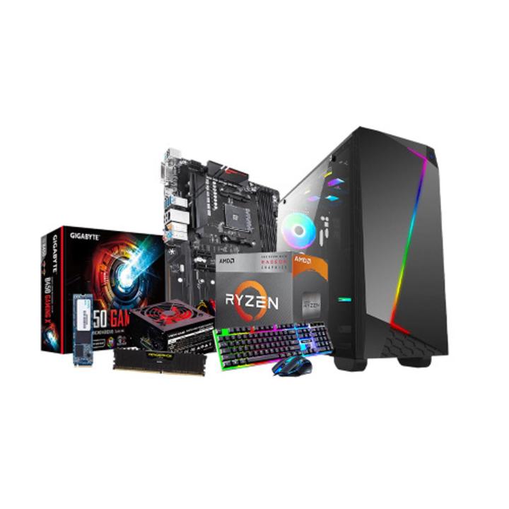 Latest Gaming PC RGB Casing AMD Ryzen 5 5600G/8GB DDR4 Ram/240GB SSD/RGB Keyboard & Mouse Without Monitor