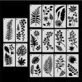 16 Pieces Leaves Stencil Reusable Sheet Painting Stencil Sheet Wall Stencil Leaf Pattern Template Tropical Leaf Reusable.