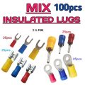 CABLE LUGS 2.5 RM 4 Design (RING+FORK+FIMALE+PIN) MIXED 100 PCS INSULTED CABLE CONNECTOR'S. 
