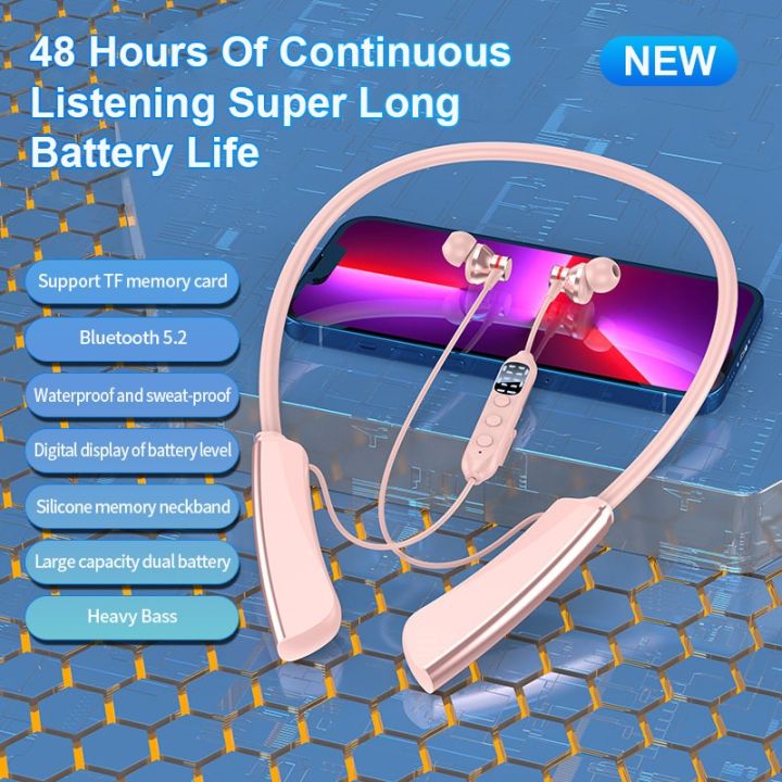 Wireless Bluetooth Earphone Sports Waterproof Sweatproof Neckband Headphone Handsfree Call In Ear Earbud Long Standby Noise Canceling Headset