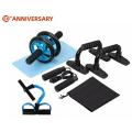 4-in-1 AB Roller Kit Abdominal Press Wheel Pro with Push-UP Bar Jump Rope Knee Pad Gym Home Exercise Fitness Workout Equipment. 