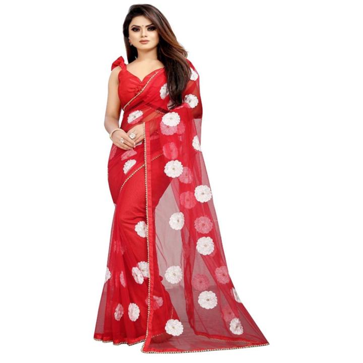 puja special 12 hand half silk hand print saree