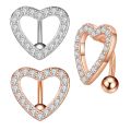 Fashion Women Top Down Belly Rings Sugical Steel Cubic Zirconia Heart Bow Water Drop Belly Button Rings Belly Piercing. 