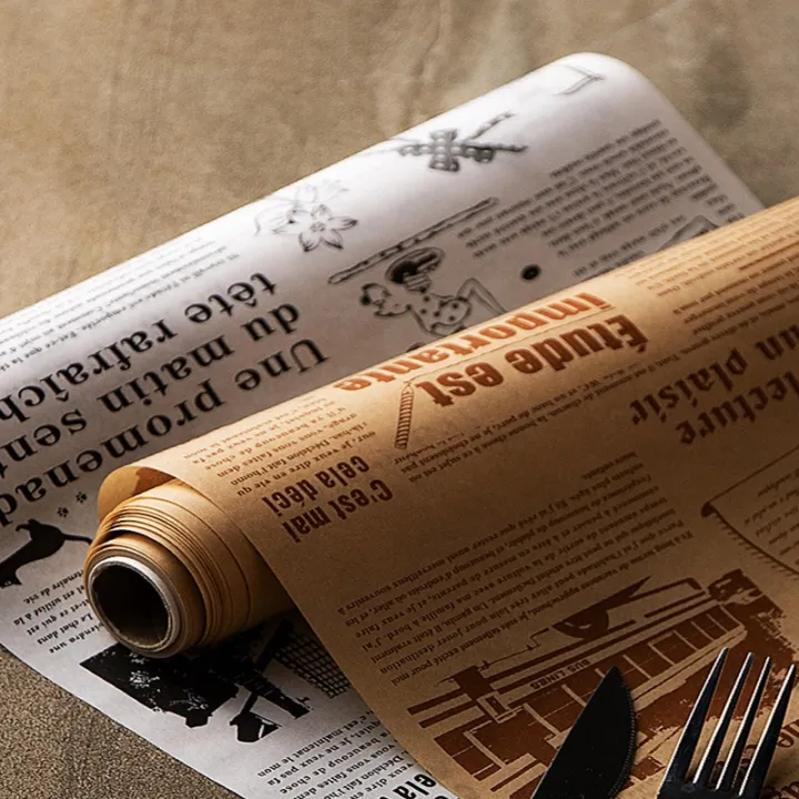 8m%20Greaseproof%20Baking%20Paper%20Newspaper%20Printing%20Design%20Food%20Wrapping%20Paper%20Bread%20Sandwich%20Burger%20Fries%20Food%20Grade%20Proof%20Paper%20-%20Image%202